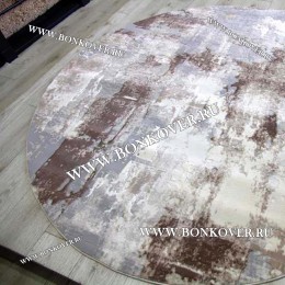 Ковер Турция Современный Дизайн 17 Серый с Коричневым Круг