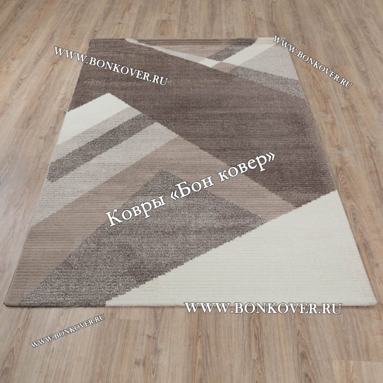 Современный Ковер Для Гостиной Дизайн 29890 Бежево-Коричневый