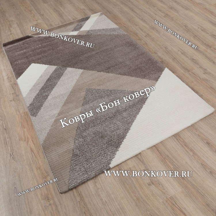 Современный Ковер Для Гостиной Дизайн 29890 Бежево-Коричневый