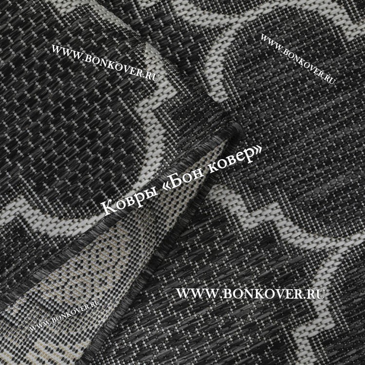 Безворсовый ковер дизайн 142 черный