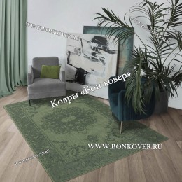 Безворсовый ковер дизайн 121 зеленый