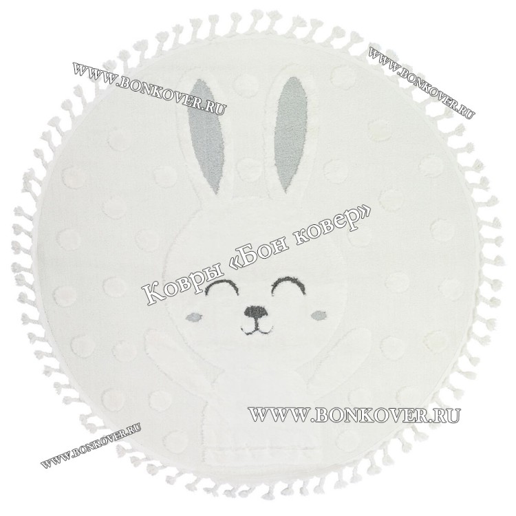 Турецкий Ковер Комфорт Дизайн 30083 Белый Круг