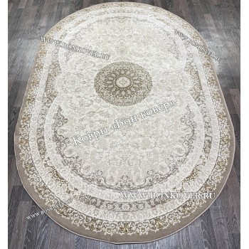 Турецкий Овальный Ковер Для Гостиной Арт 129 Бежево-Коричневый