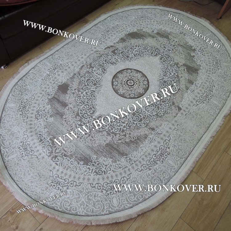 Ковер Коротковорсный Лайт Дизайн 17 Бежевый Овал