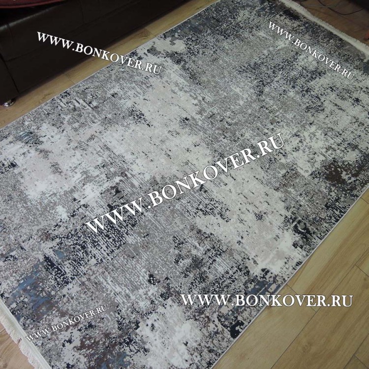 Ковер Коротковорсный Лайт Дизайн 34 Абстракция Серый с Синим