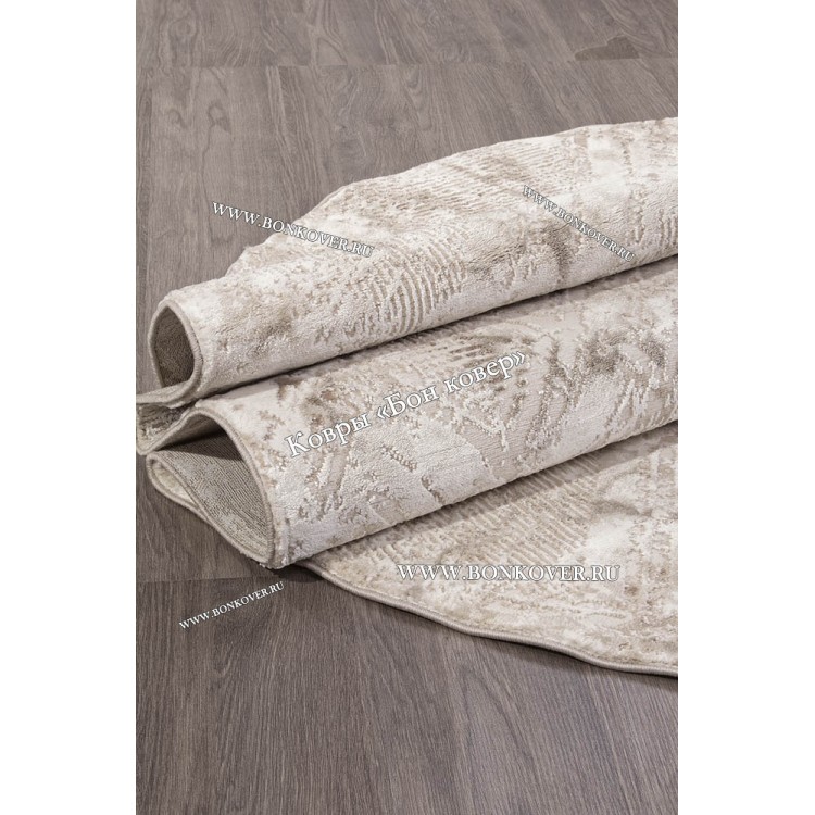 Абстрактный ковер дизайн 94 Бежево-коричневый Овал