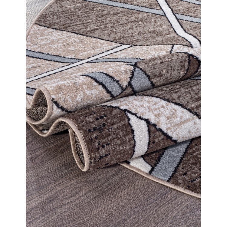 Ковер Sierra D487 BEIGE-BROWN 2 Овал